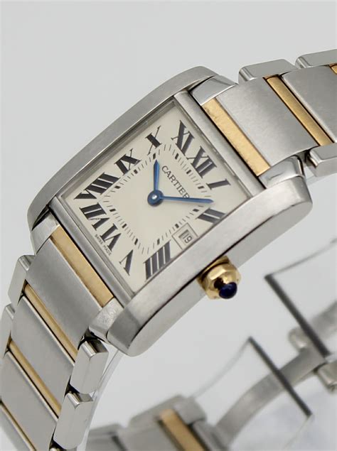 cartier tank francaise medium two tone|cartier tank francaise diamond dial.